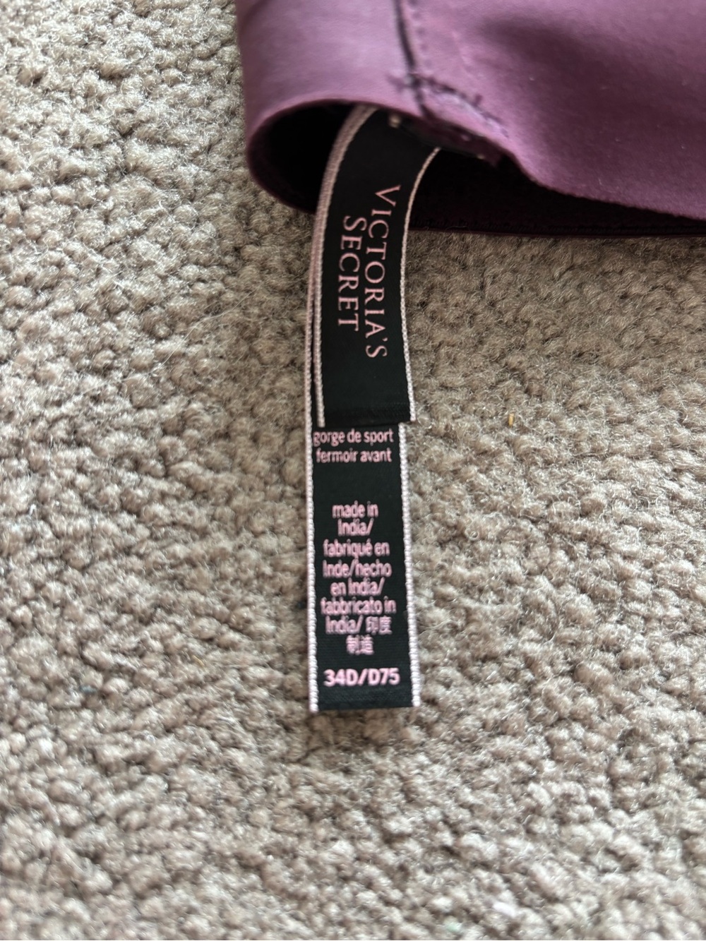 Victoria's Secret Longline Front-Zip Bra in Plum - Picture 3 of 3